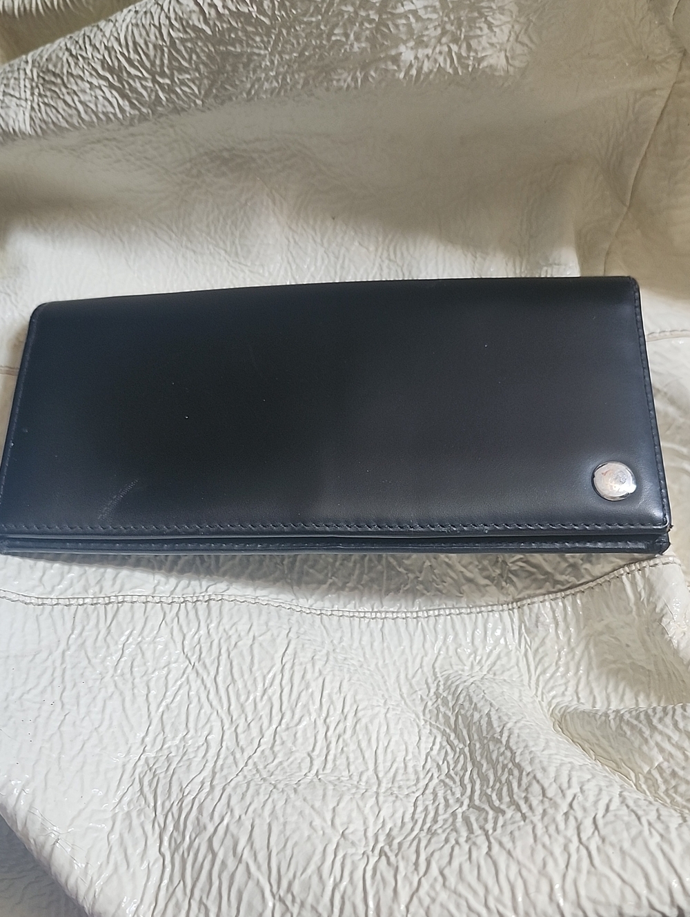 Men's Black Leather Long Wallet